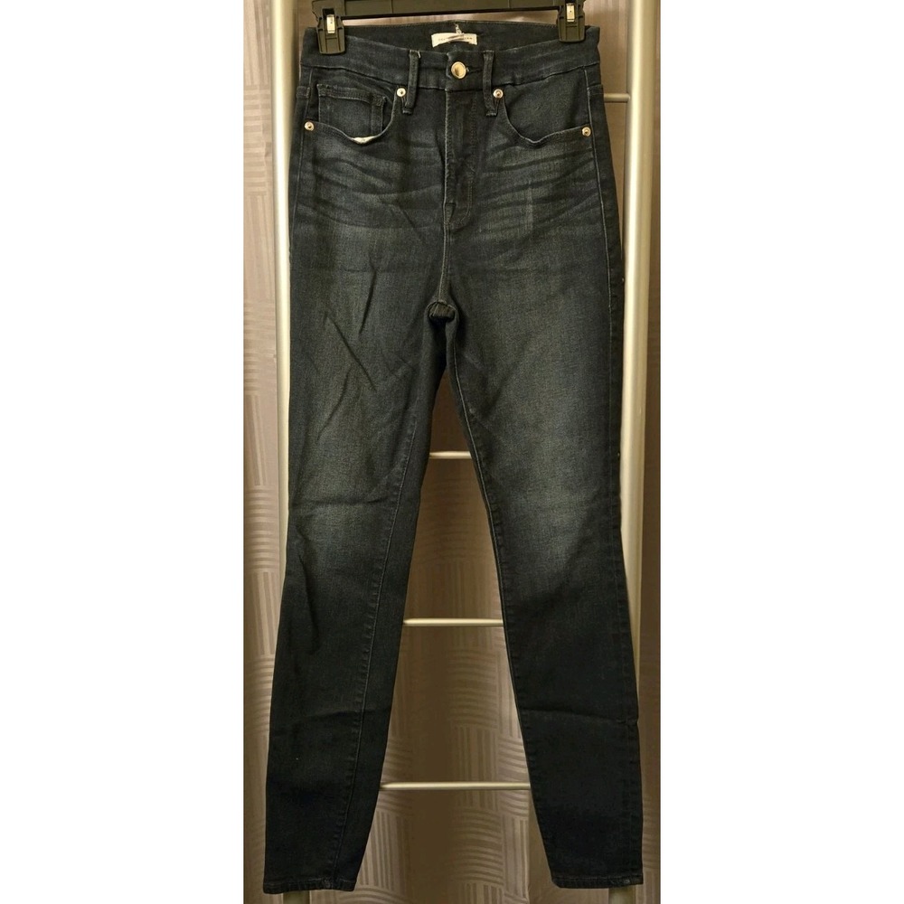 Good American Good Legs Jeans Women 4/27 Denim Stretch Straight Blue 24x28.5‎